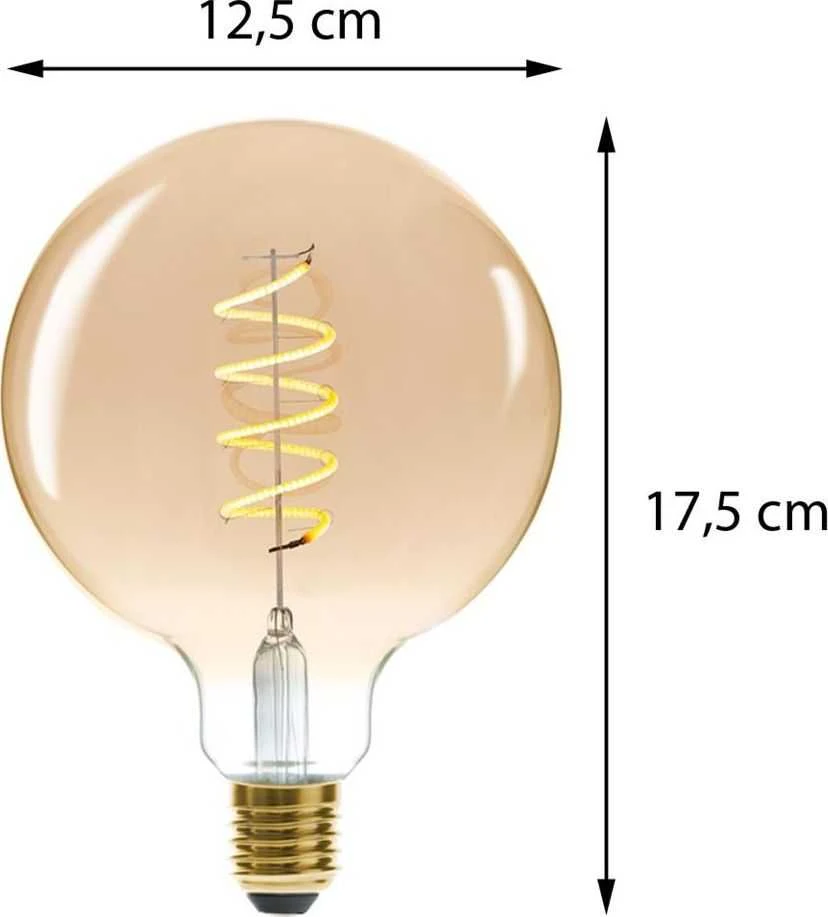 Atmosphera Dekoratyvinė LED lemputė SOFT ABER, G125 4W, gintaro spalva