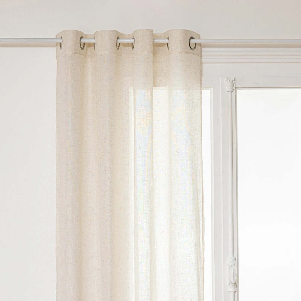 Sheer curtain Atmosphera Alla Linen taupe 140x240 cm