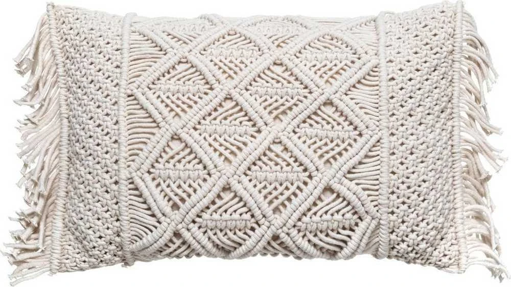 Atmosphera Dekoratyvinė pagalvėlė su kutais MACRAME, 30 x 50 cm, smėlio spalvos