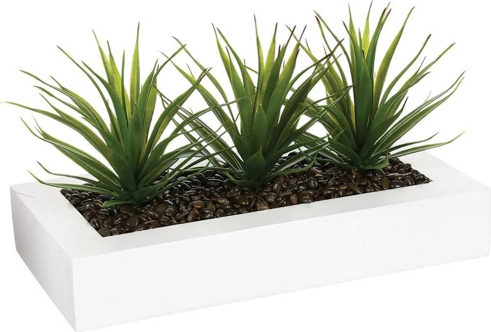 Aloe Gėlių vazonas su trimis alavijo sodinukais, papuošimas dirbtiniais augalais Atmosphera Créateur d'intérieur