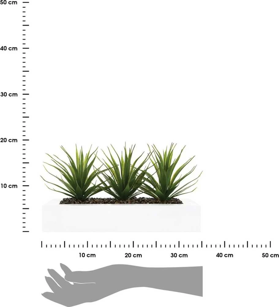 Aloe Gėlių vazonas su trimis alavijo sodinukais, papuošimas dirbtiniais augalais Atmosphera Créateur d'intérieur