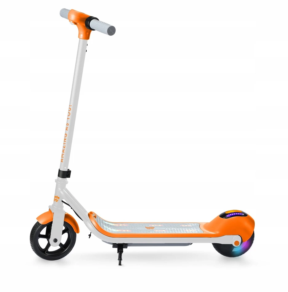 „Atmosphera“ elektrinis paspirtukas, elektrinis paspirtukas vaikams, su LED lemputėmis, 10 km/h atstumas, 8 km, „Kiddoboo“ / „Kby2whi“ / „Y2“ / „Kiddorider“ / oranžinis