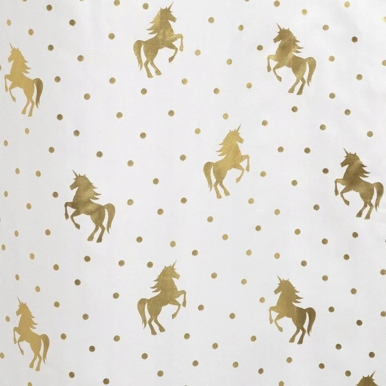 Atmosphera UNICORN vaikiška užuolaida, 140 x 250 cm, rožinė aukso spalvos vienaragiai