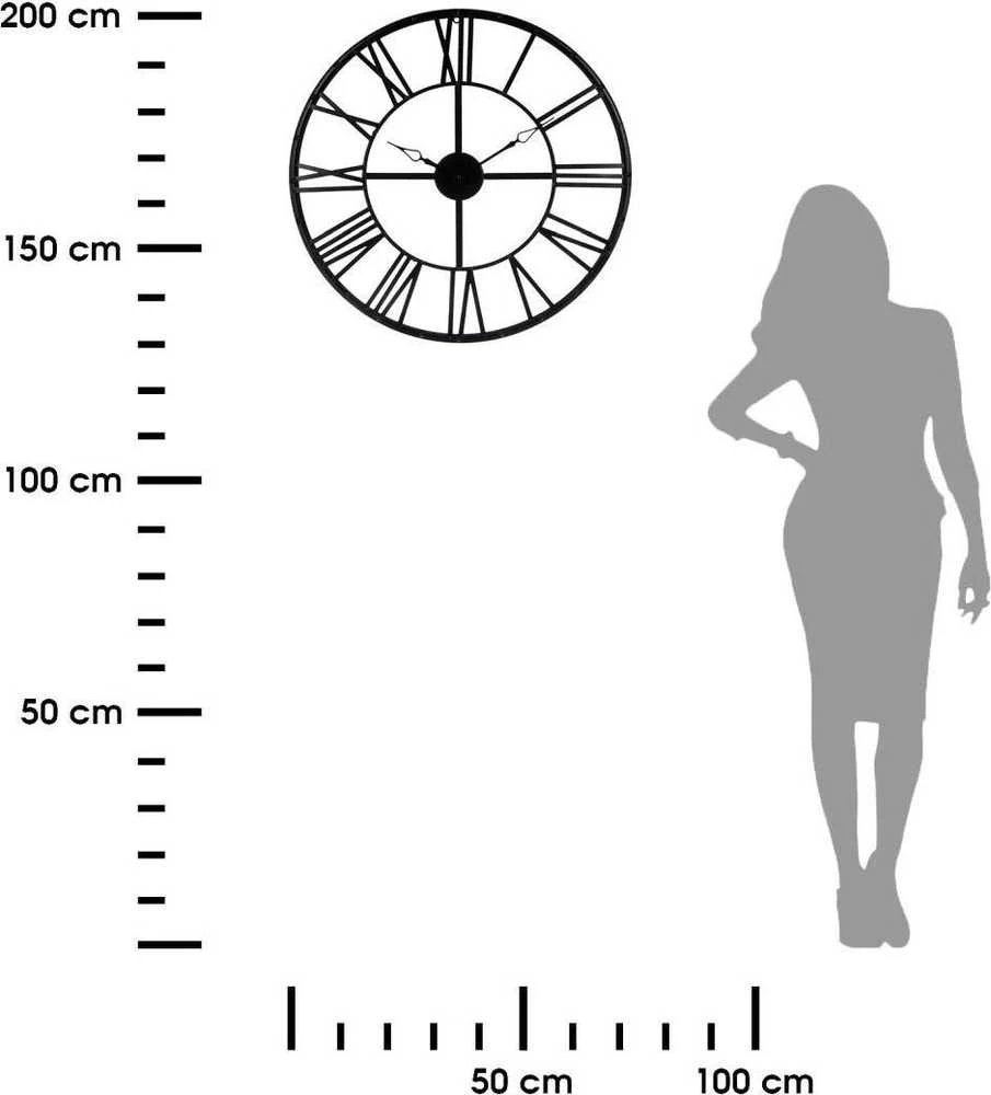 Atmosphera Juodas sieninis laikrodis Ø 70 cm, modernus laikrodis, didelis laikrodis, svetainės laikrodis, juodas laikrodis, dekoratyvinis laikrodis, metalinis sieninis laikrodis