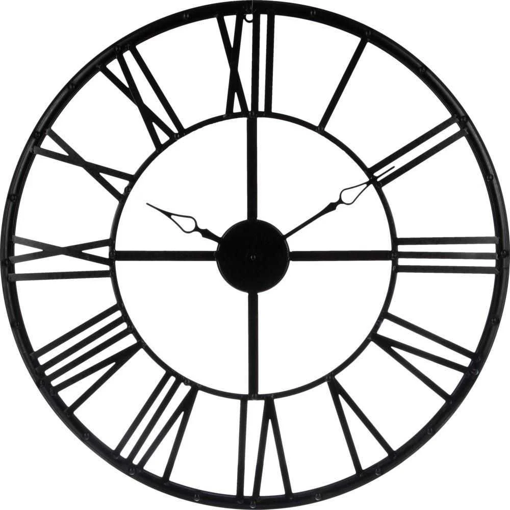 Atmosphera Juodas sieninis laikrodis Ø 70 cm, modernus laikrodis, didelis laikrodis, svetainės laikrodis, juodas laikrodis, dekoratyvinis laikrodis, metalinis sieninis laikrodis