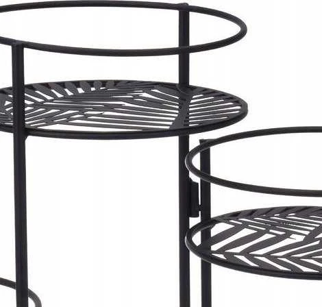 Atmosphera Gėlynas metalinis stovimas LAPAS, 3 gėlių pagrindai, 49 cm, juoda