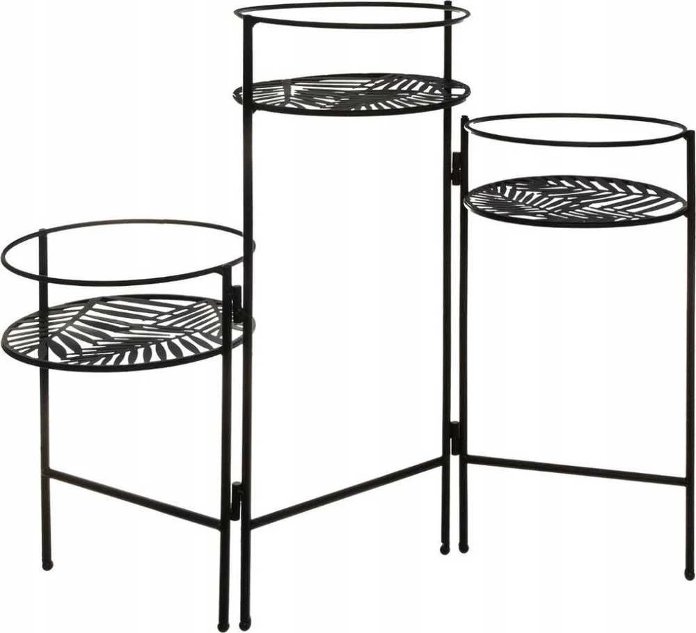 Atmosphera Gėlynas metalinis stovimas LAPAS, 3 gėlių pagrindai, 49 cm, juoda