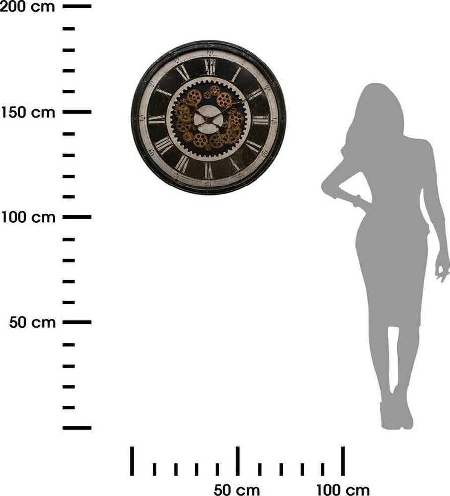 Atmosphera Didelis sieninis laikrodis CHARLEY, Ø 76 cm, su dekoratyviniu mechanizmu