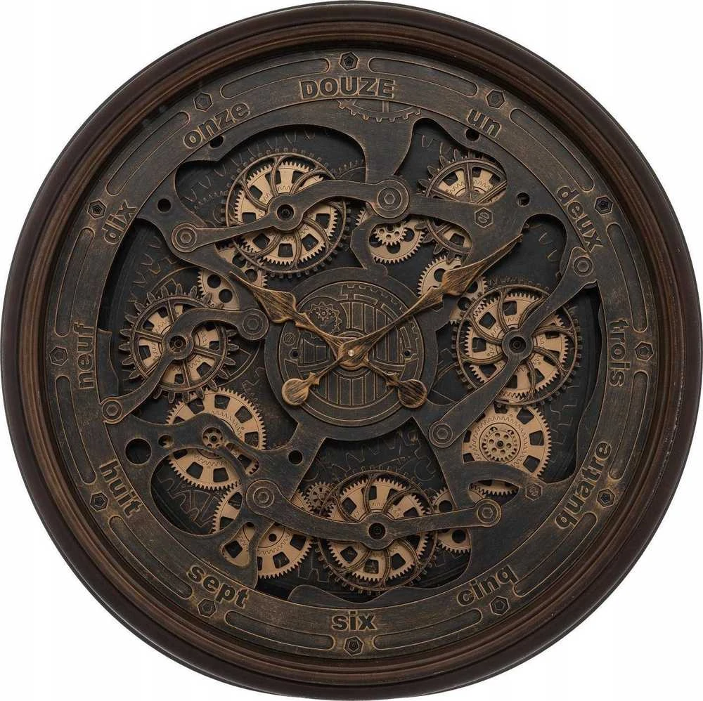 Atmosphera Vintage Didelis vintažinis Alban sieninis laikrodis, matomas mechanizmas, Ø 76 cm