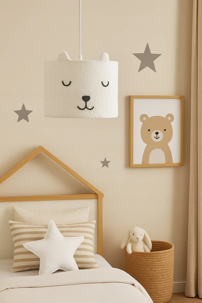 Atmosphera Lamp Lubinis šviestuvas vaikų kambariui TOXEY, meškiukas su ausytėmis, Ø 28 cm