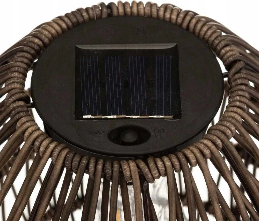 Atmosphera Saulės lempa su pintu gaubtu, Ø 21 cm, ruda