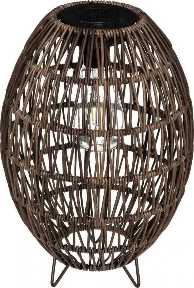Atmosphera Saulės lempa su pintu gaubtu, Ø 21 cm, ruda