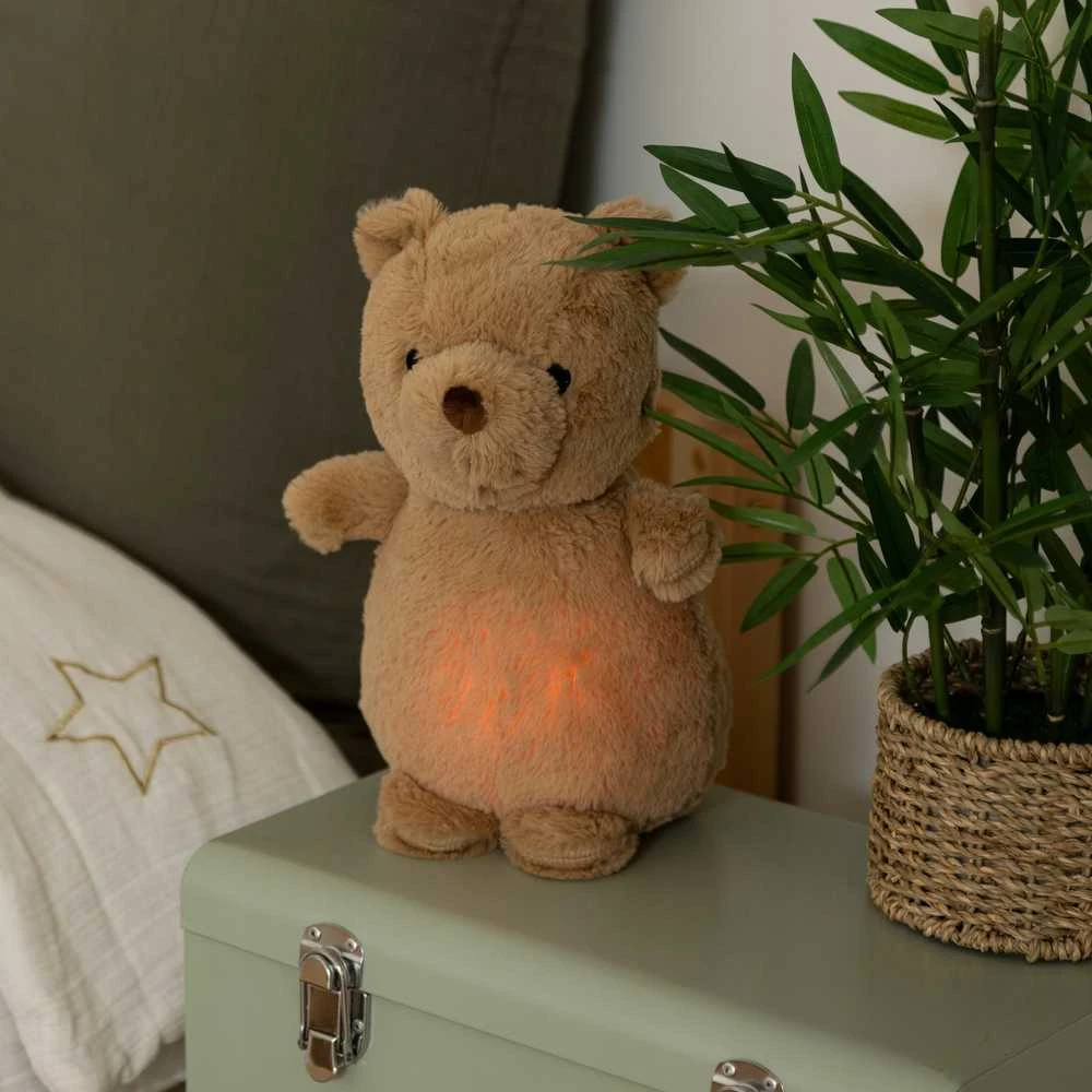 Atmosphera Bear Naktinė lemputė vaikams MARRON pliušinis meškiukas veikia baterijomis, aukštis 27 cm