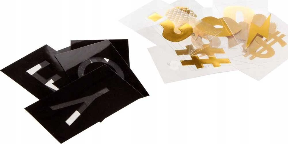 Atmosphera Literki do tablicy lightbox, 100 vnt, juoda-auksinė
