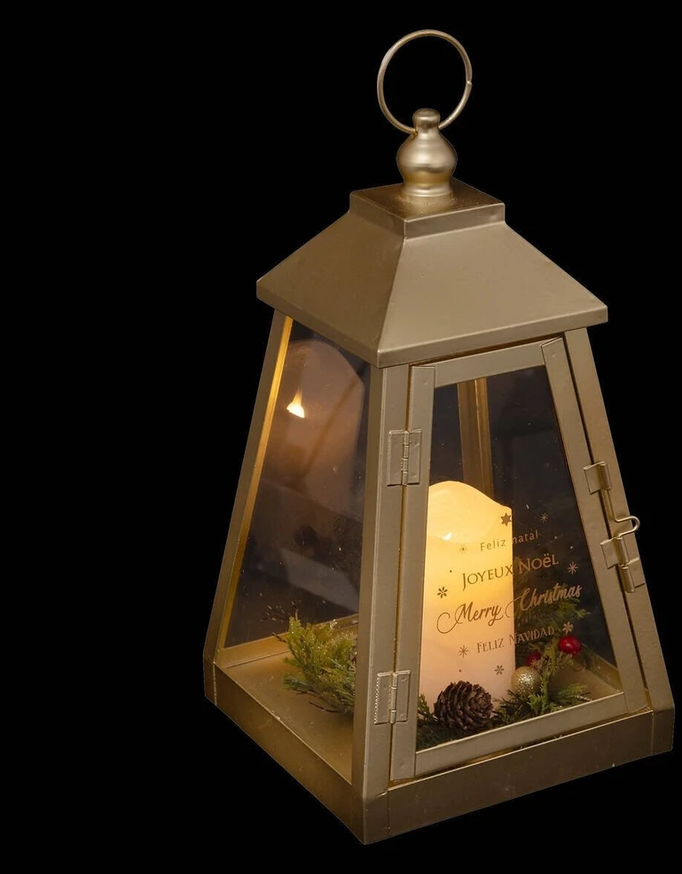 Atmosphera Metalinis žibintas su LED žvake, 32 x 17 cm