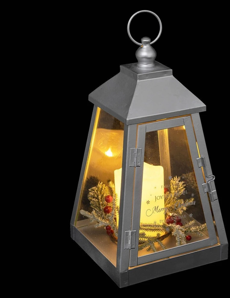 Atmosphera Metalinis žibintas su LED žvake, 32 x 17 cm