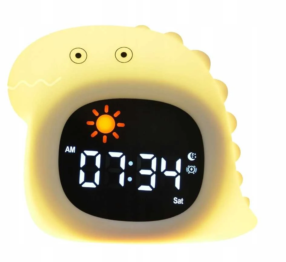 Atmosphera Lampka Nocna Silikon Laikrodis Žadintuvas Data Muzyka Oświetlenie RGB LED 1800mAh / JL-826 / Dinozaur
