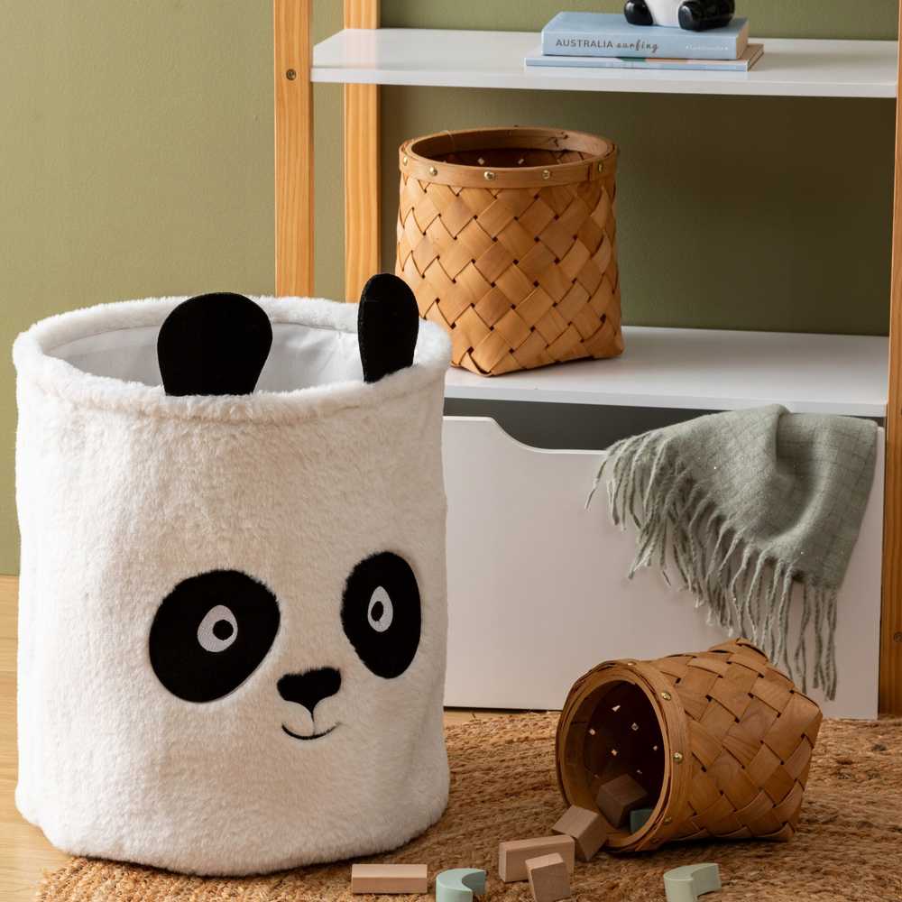 Atmosphera Pudełko na zabawki 40 cm balta Panda organizer do pokoju dziecięcego
