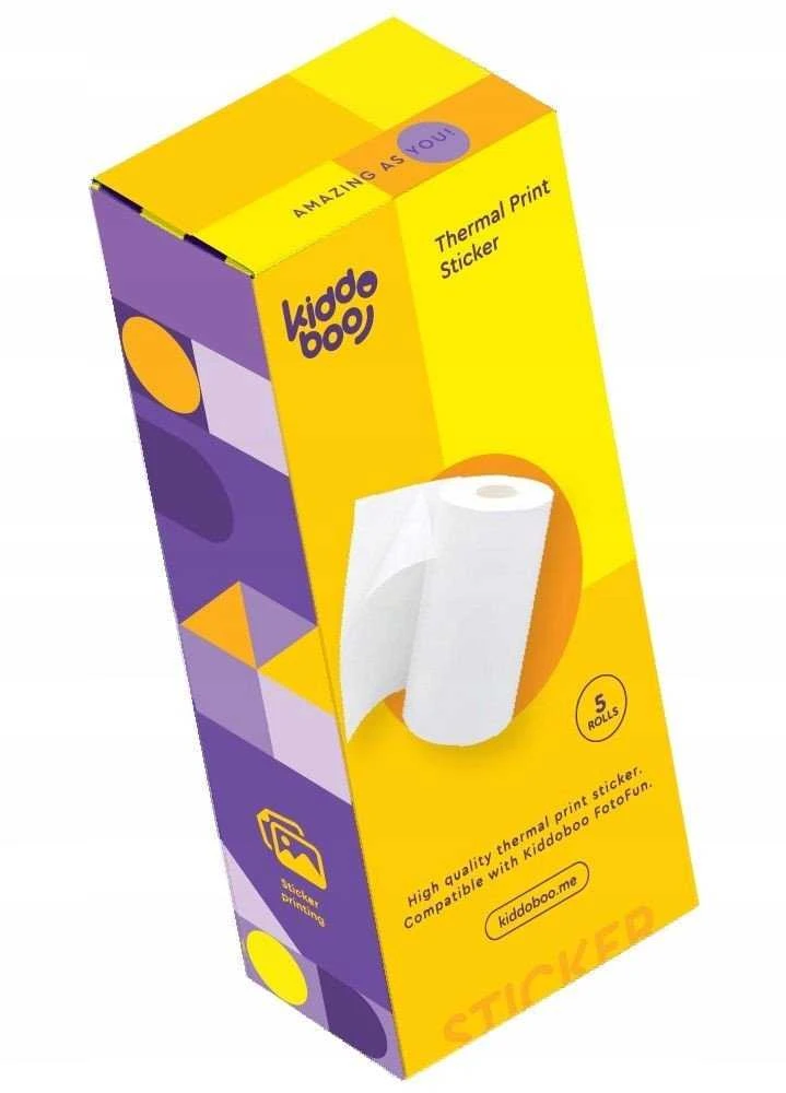 Atmosphera Papier Baltas Kasetė Etykiety Naklejka 5x Rolka 57mm x 6m Kiddoboo X2 P83 P80 / KBSTROLL