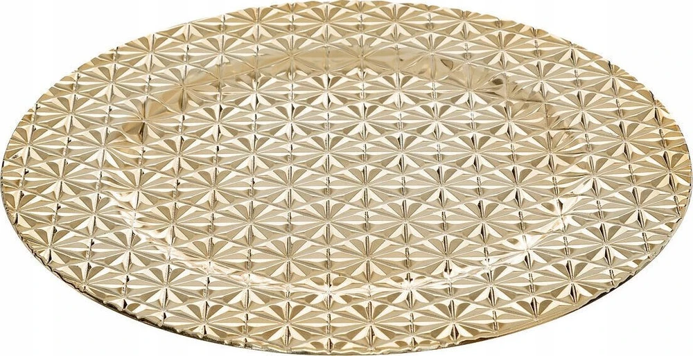 Atmosphera Lėkštinis kilimėlis su geometriniu raštu, auksinis, Ø 33 cm