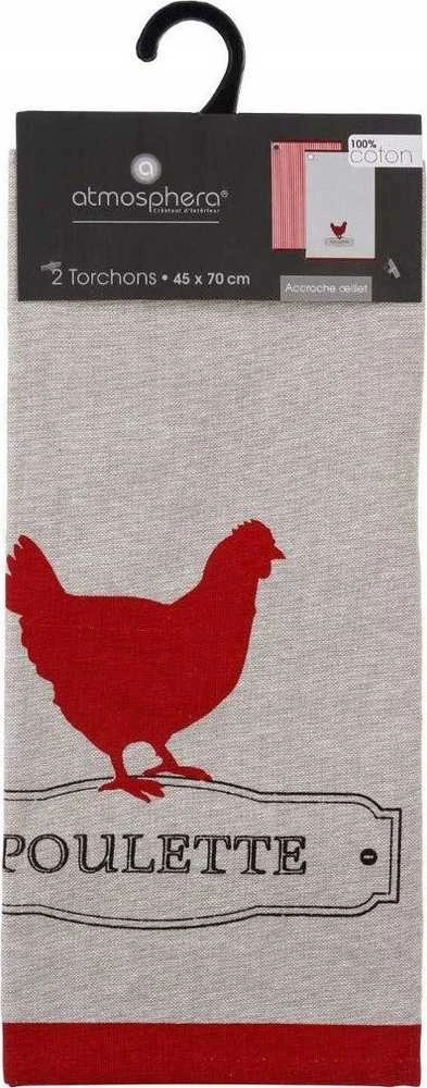 Atmosphera Cotton POULETTE medvilniniai virtuviniai rankšluosčiai, 45 x 70 cm, 2 vnt