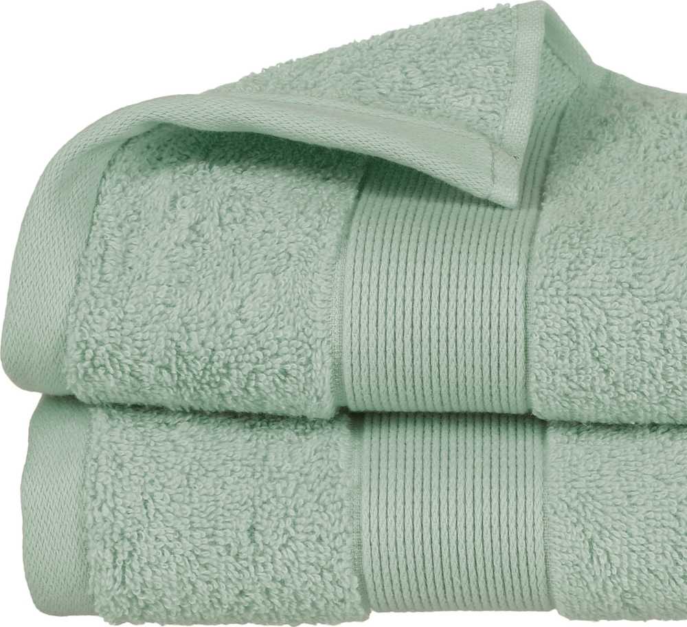 Atmosphera Cotton Mažas vonios rankšluostis iš 100% medvilnės su bordiura, minkštas unikalaus celadono atspalvio rankšluostis