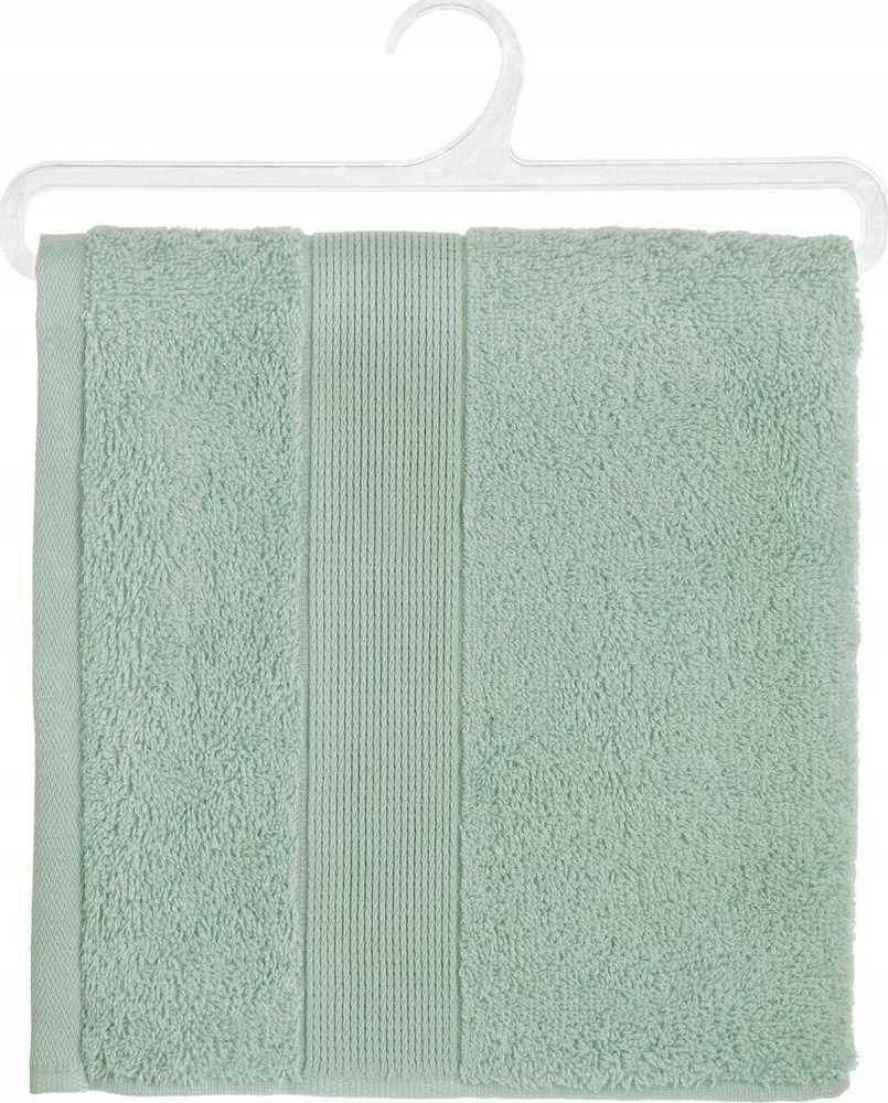 Atmosphera Cotton Mažas vonios rankšluostis iš 100% medvilnės su bordiura, minkštas unikalaus celadono atspalvio rankšluostis
