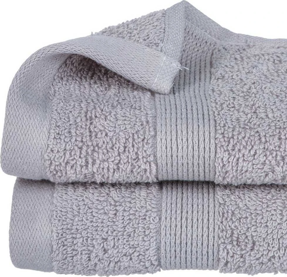 Atmosphera Cotton Mažas rankšluostis su dekoratyvine bordyura, švelnus medvilninis madingo taupe atspalvio rankšluostis