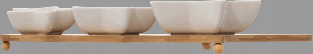 Nezatříděno Žvaigždės formos dubenėlių rinkinys, ant bambukinio stovo, 42 cm