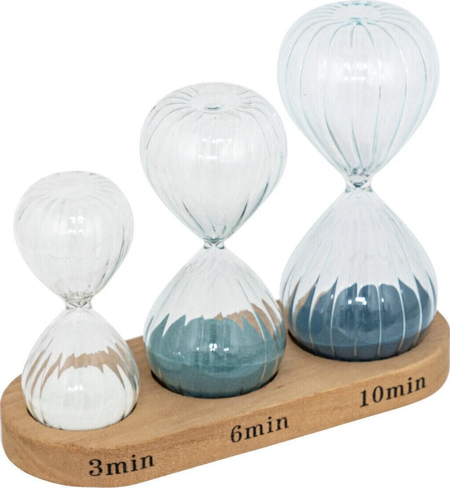 Atmosphera Trijų dekoratyvinių smėlio laikrodžių rinkinys SABI, aukštis 15 cm