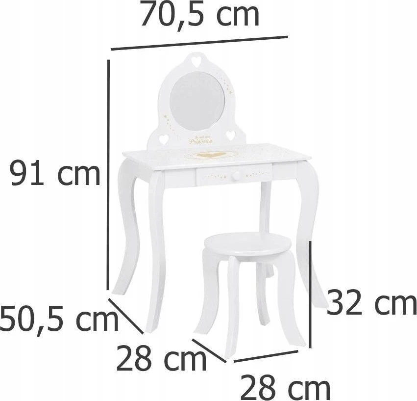 Staliukas mergaitėms Atmosphera, baltas