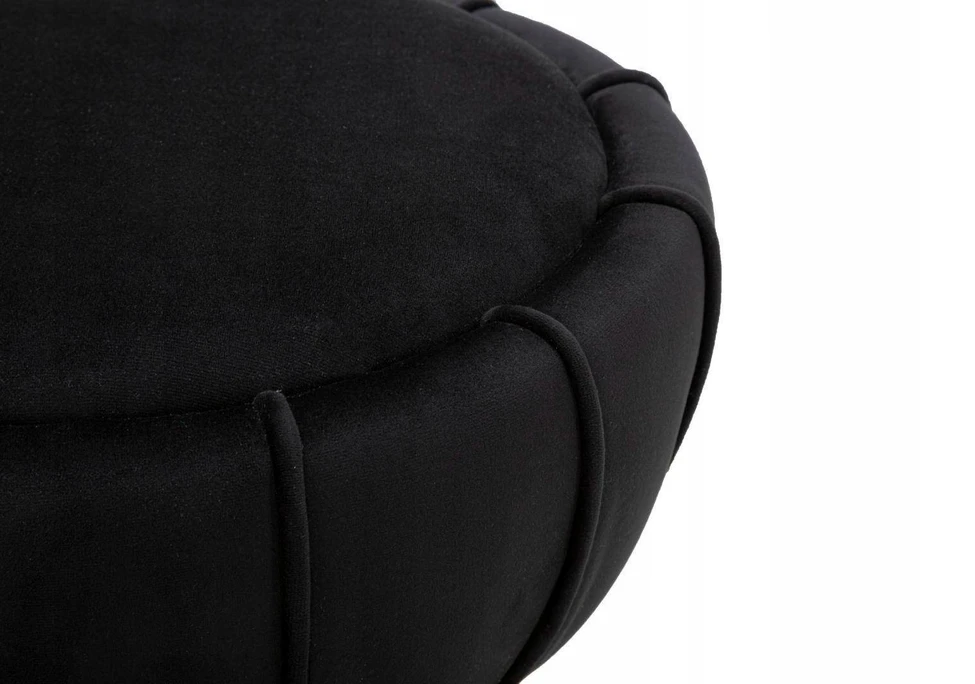 Atmosphera aksominė taburetė su auksinėmis detalėmis, Ø 40 cm