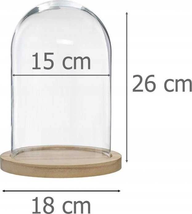 Atmosphera Stiklinis kupolas, Ø 18 cm, ant medinio pagrindo