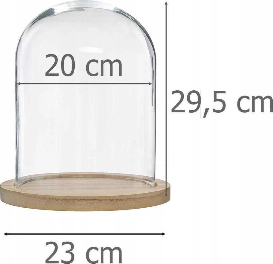 Atmosphera Stiklinis kupolas, Ø 23 cm, ant medinio pagrindo