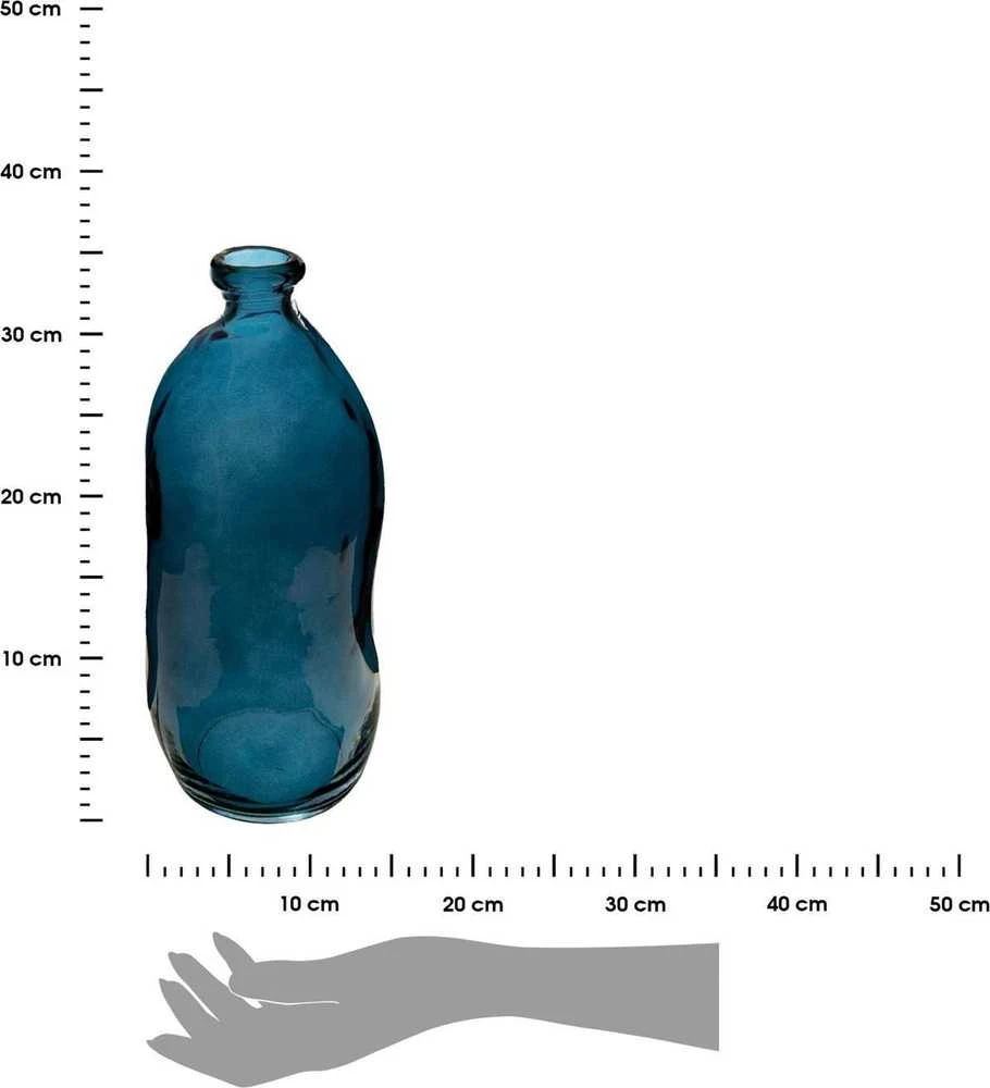 Atmosphera Perdirbto stiklo vaza 35 cm turkio spalvos