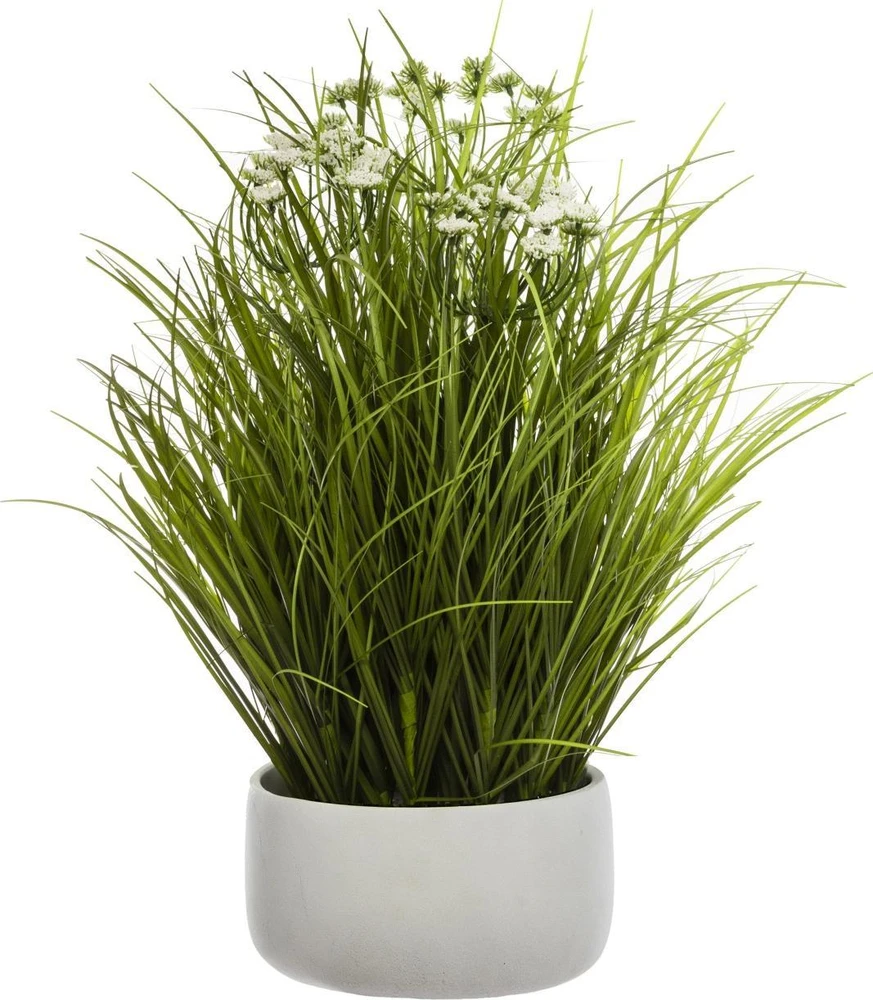 Atmosphera Dirbtinis augalas GRASS, baltame vazone, 40 cm