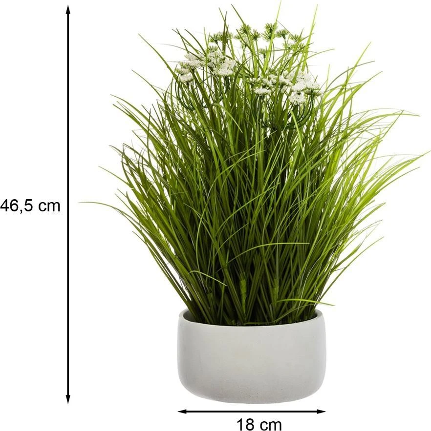 Atmosphera Dirbtinis augalas GRASS, baltame vazone, 40 cm