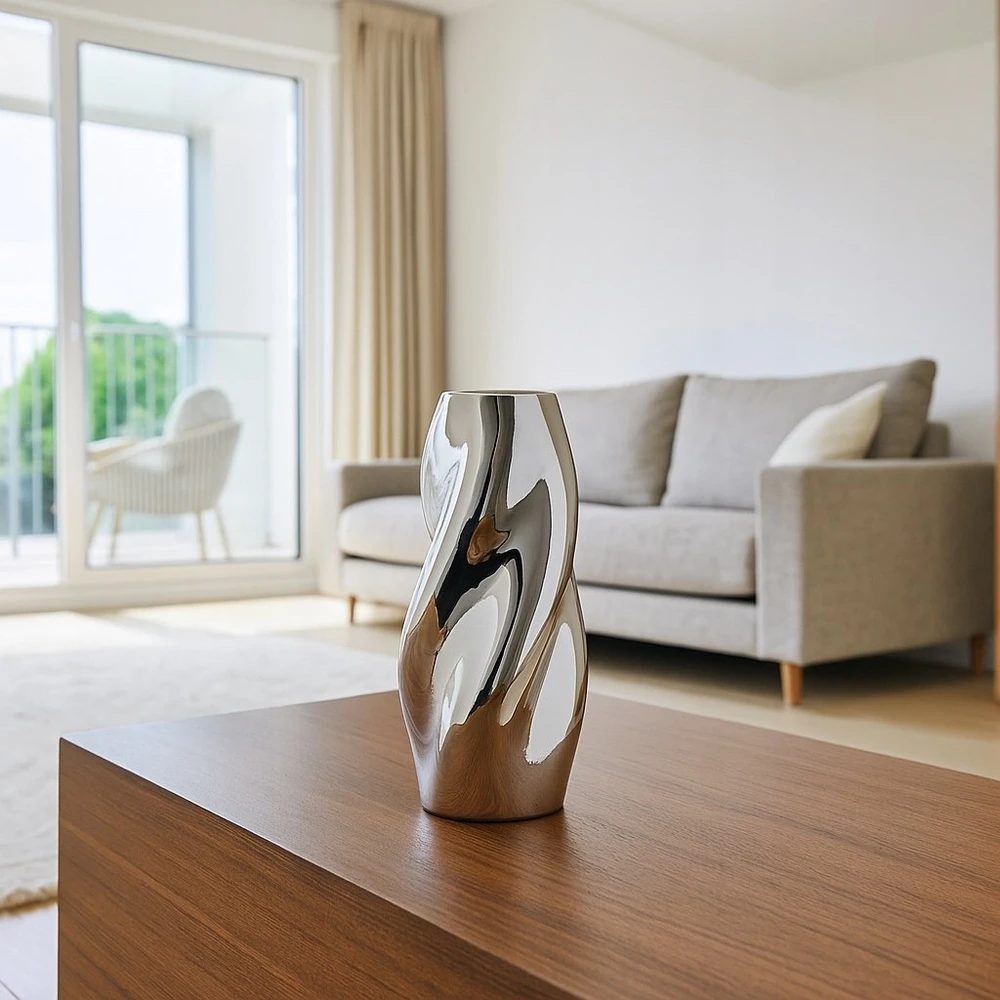 Vaza Atmosphera Twisted 210138, 28 cm, sidabro