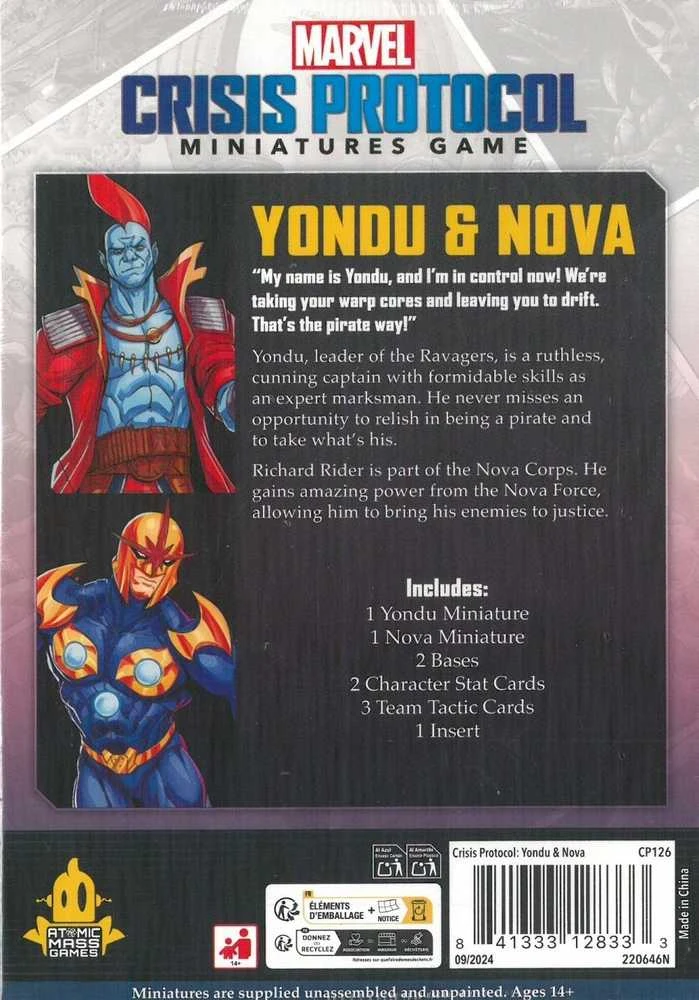 „Atomic Mass Games“ „Marvel: Crisis Protocol“ – „Nova“ ir „Yondu“ veikėjų rinkinys