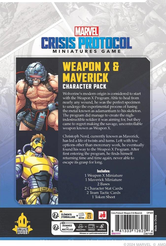 Atomic Mass Games „Marvel“: Krizės protokolas – Ginklas X ir Maverickas