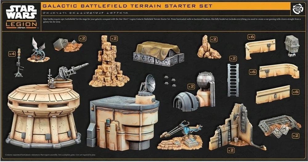 Atomic Mass Games Star Wars Legion 2.0: Galaktinės kovos lauko reljefo pradinis rinkinys