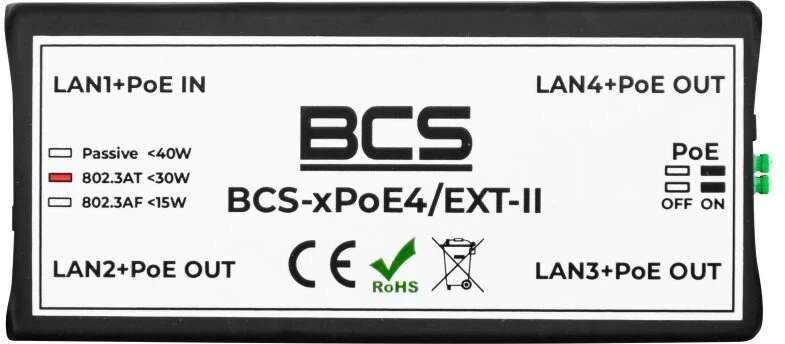 Šakotuvas Bcs maitinimo šaltinis BCS-xPoE4 / EXT-II