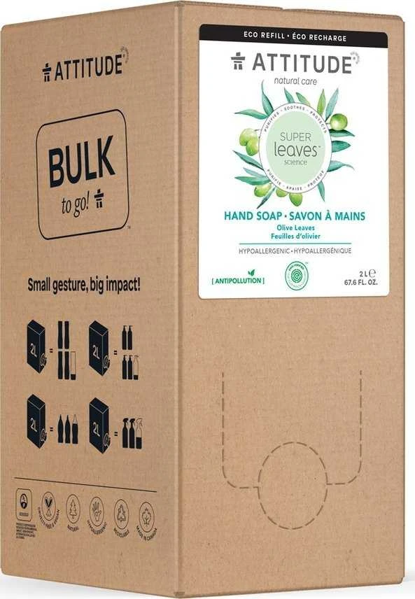 Attitude, „Super Leaves“ rankų muilas su alyvuogių lapais, 2 l