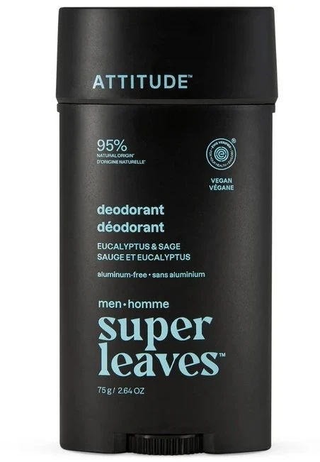 Attitude Super Leaves, Dezodorant w sztyfcie, dla mężczyzn - Eukaliptus i Szałwia, 75 g (ATT07424)