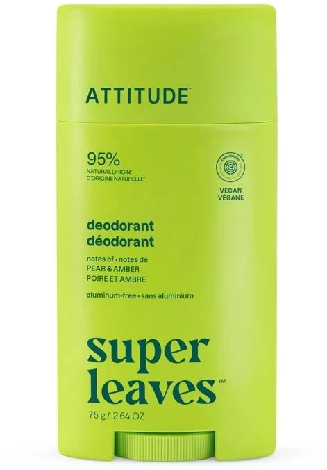 „Attitude Attitude Super Leaves“ dezodorantas pieštuku, kriaušės ir gintaro skonio, 75 g