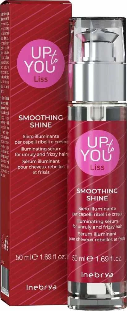 Inebrya Up To You Liss Smoothing Shine Illuminating Serum spindesio suteikiantis serumas nepaklusniems / besišiaušiantiems plaukams, 50 ml