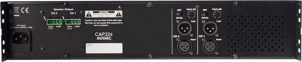Audac AUDAC CAP224 Dviejų kanalų galios stiprintuvas 2 x 240W 100V