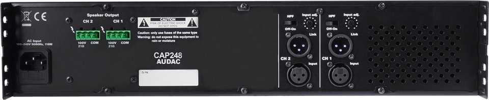 Audac AUDAC CAP248 Dvikanalo galios stiprintuvas 2 x 480W 100V