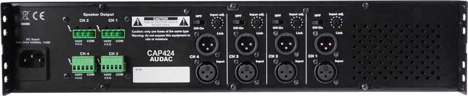 Audac CAP424 keturių kanalų galios stiprintuvas 4x240W 100V