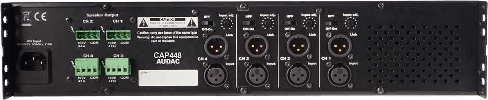 Audac AUDAC CAP448 keturių kanalų galios stiprintuvas 4 x 480W 100V